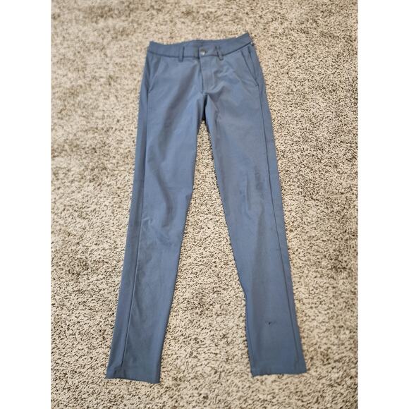 Lululemon Pants Mens 30 Tall Commission Slim Fit Warpstreme Chino Blue Pants - Picture 1 of 8